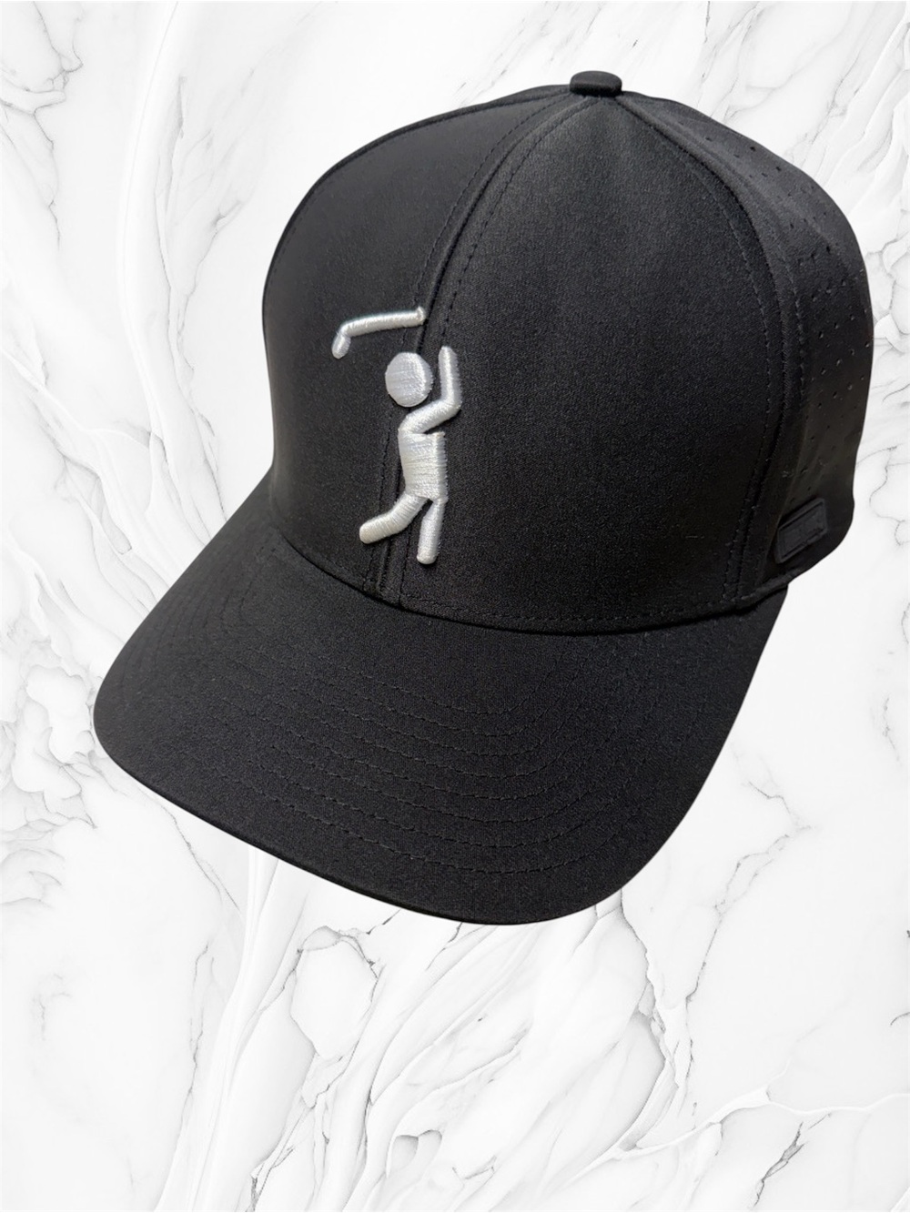 Bogey Bros Black Golfer Embroidered Baseball Cap fitted S/M